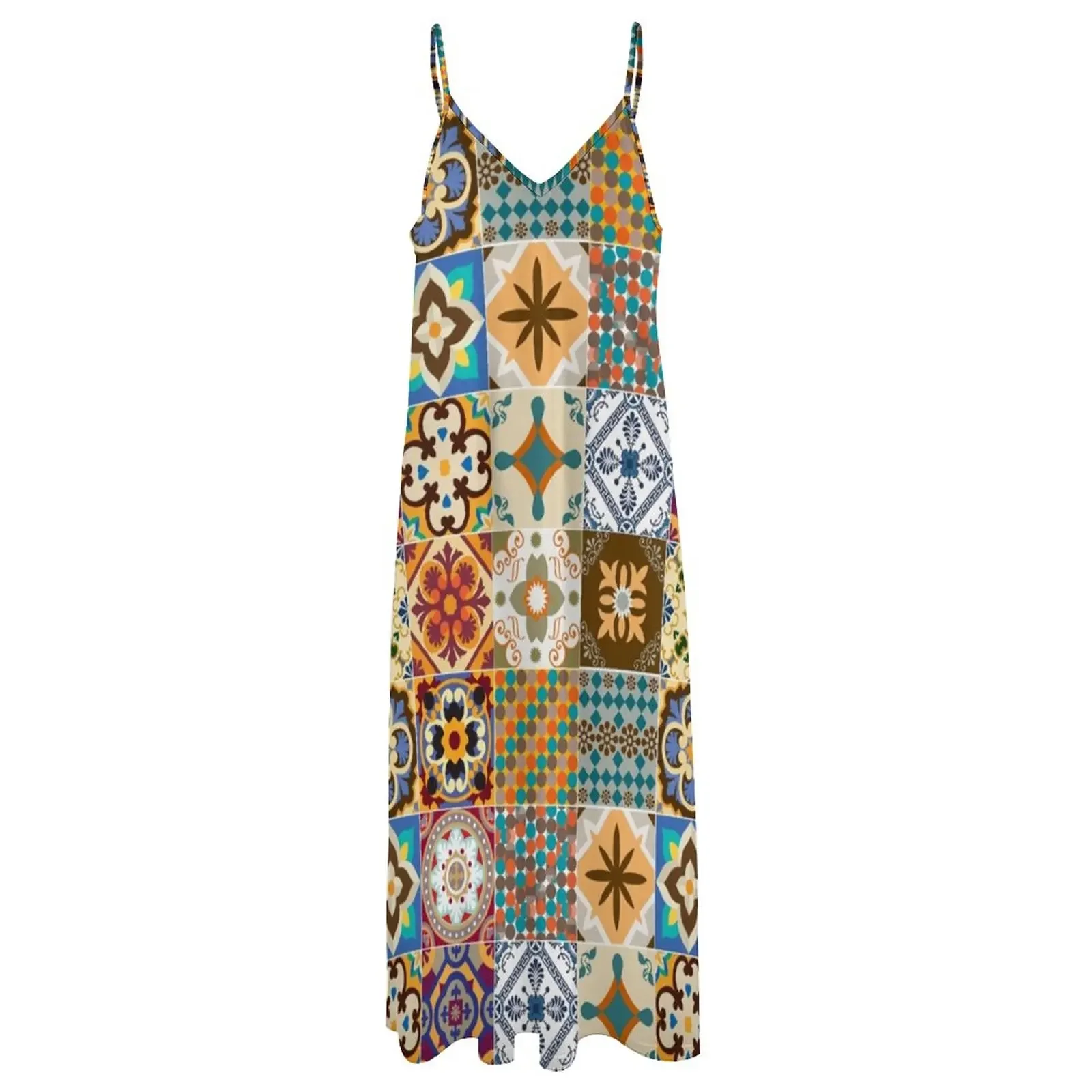 Традиционная португальская плитка azulejo Португальский Платье без рукавов Платья
