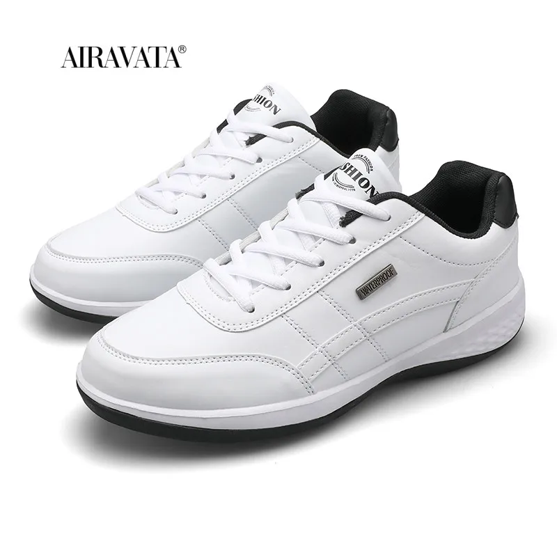 Men Casual Shoes Fashion Leather Shoes Waterproof Outdoor Sneakers Comfortable Flat Walking Shoe Man Athletic