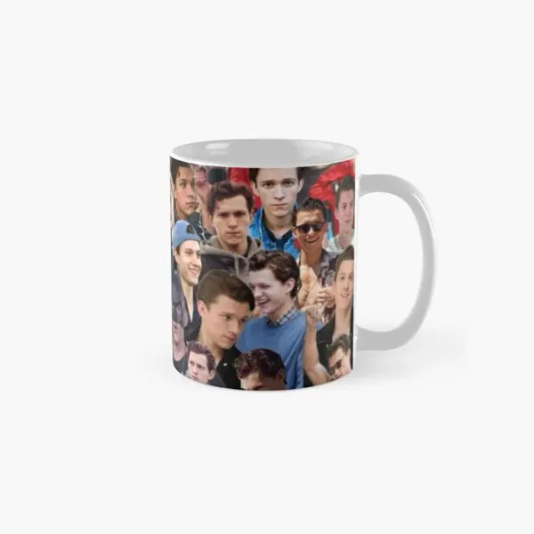 

Tom Holland College Classic Mug Image Coffee Printed Photo Design Drinkware Cup Handle Round Gifts Picture Simple Tea