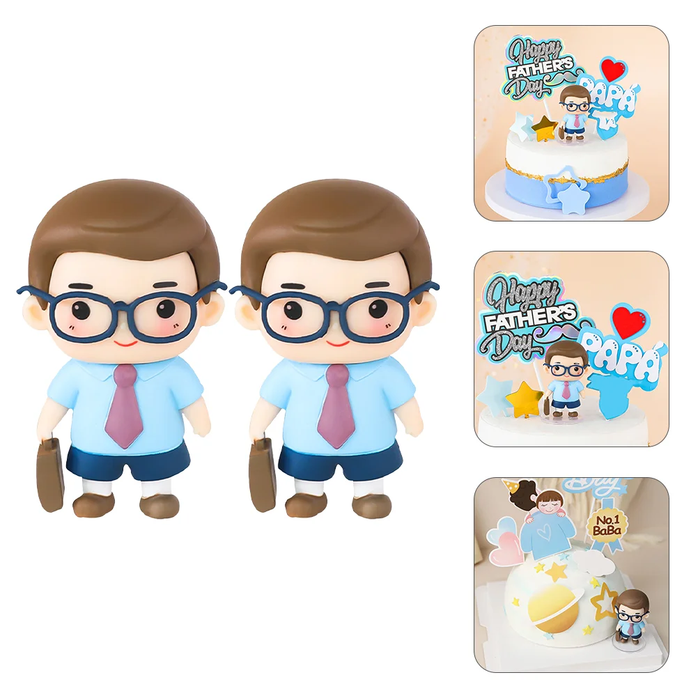 

Cake Decor Birthday Party Fatherday Toppers Dad Decoration Housedessert Statue Inserts Cupcake Figures Ornament Ornaments