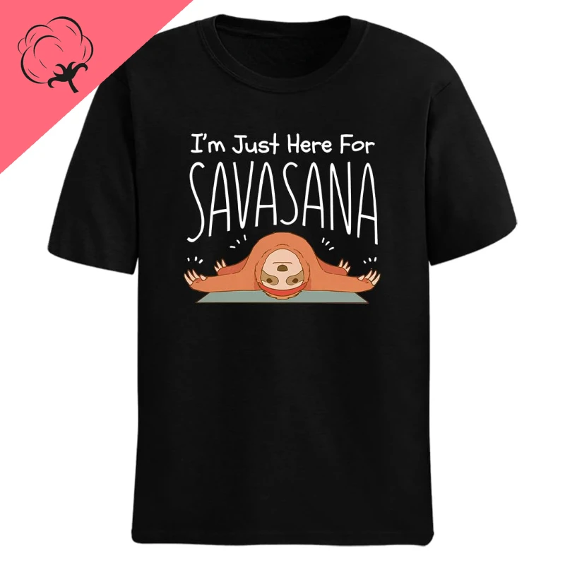 Мужская/женская футболка Я здесь для Savasana рубашка стандартного кроя с