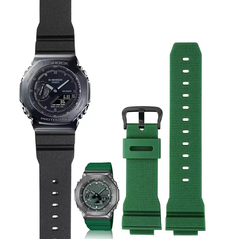 Фото Высококачественный водонепроницаемый силиконовый ремешок для часов Casio G-SHOCK GM2100/5600/6900 GA2100 DW5600, резиновый ремешок для часов 16 мм №1