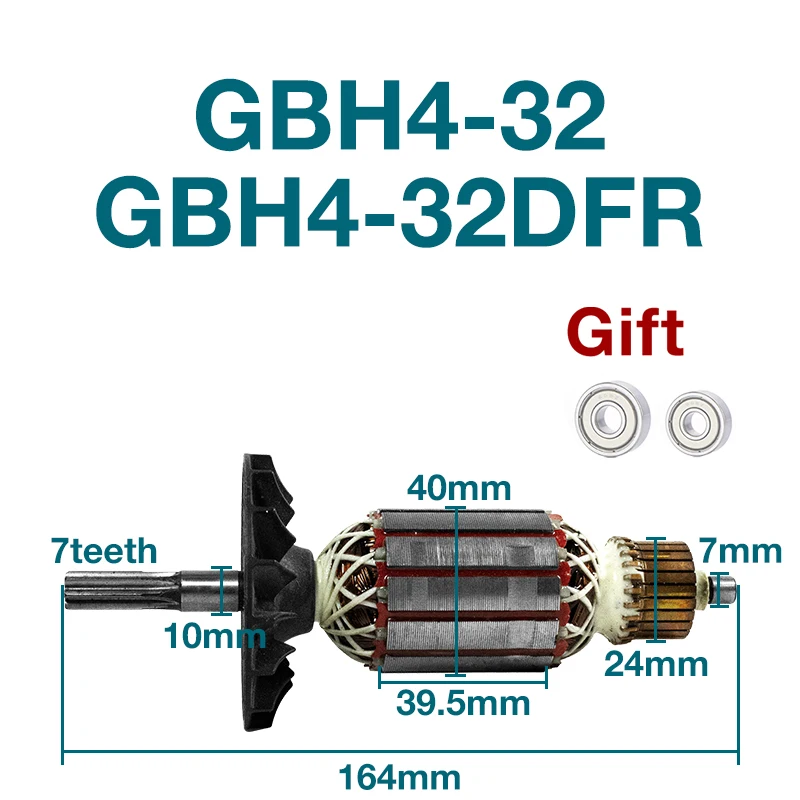 

AC220-240V якорь для Bosch GBH4-32 GBH4-32DFR Hammer Rotor якорь статора катушка Электроинструмент запасные аксессуары