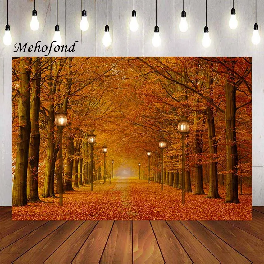 

Mehofond Photography Background Fall Autumn Maple leaf Glitter Forest Sparkle Natural Scenery Party Decor Backdrop Photo Studio