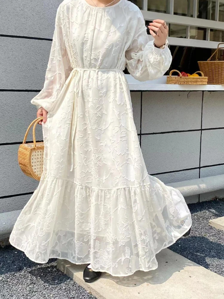 

Dresses for Women 2023 Summer New Korean Fashion Vintage Robe Oversize Streetwear Elegant Long Sleeved Dress Formal Dresses