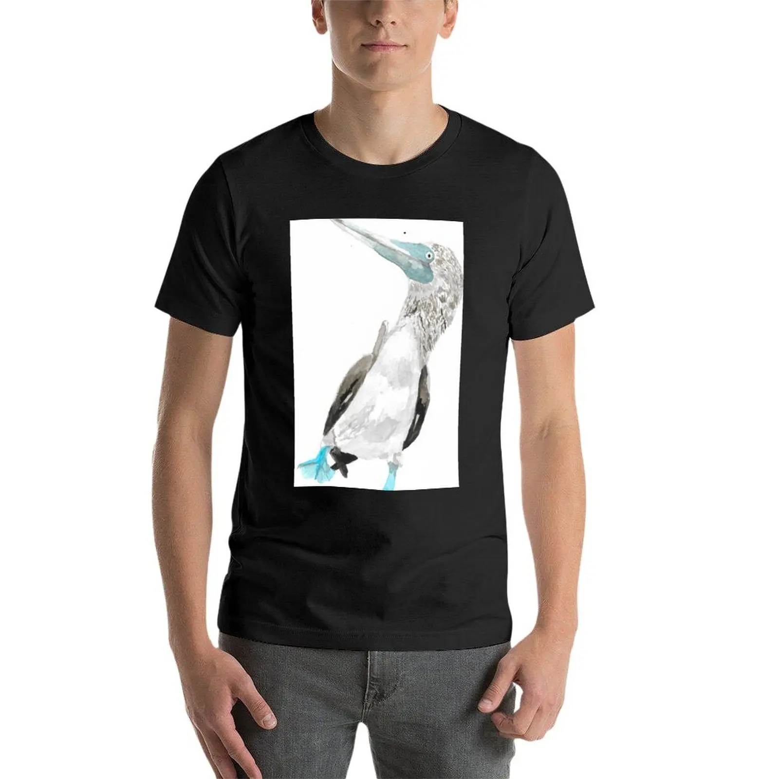 Голубая футболка fooby 1 летние топы с аниме черные заготовки футболки для мужчин