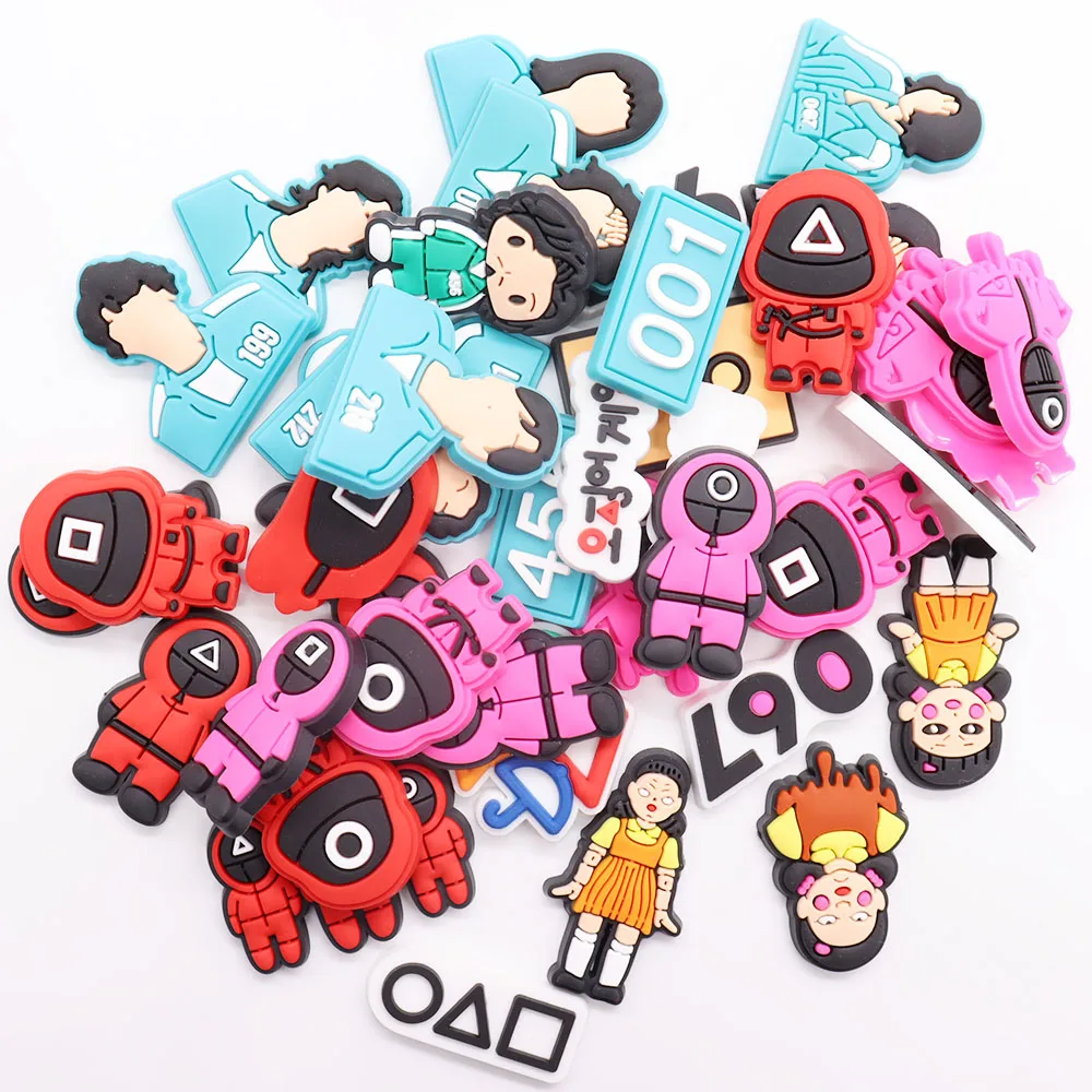 

Wholesale 50PCS Cartoon Shoe Charms Famous Korea TV Series Characters Silicone Croc Slipper Accessories Hole Shoes Ornaments