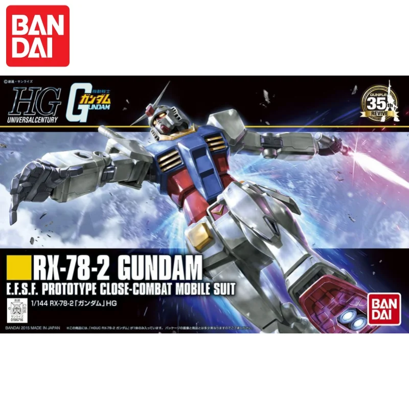 Фото В наличии Bandai HGUC 191 1/144 RX-78-2, версия нового поколения Gundam Player, одна пластиковая модель, фигурка воина-меха, образовательная №1