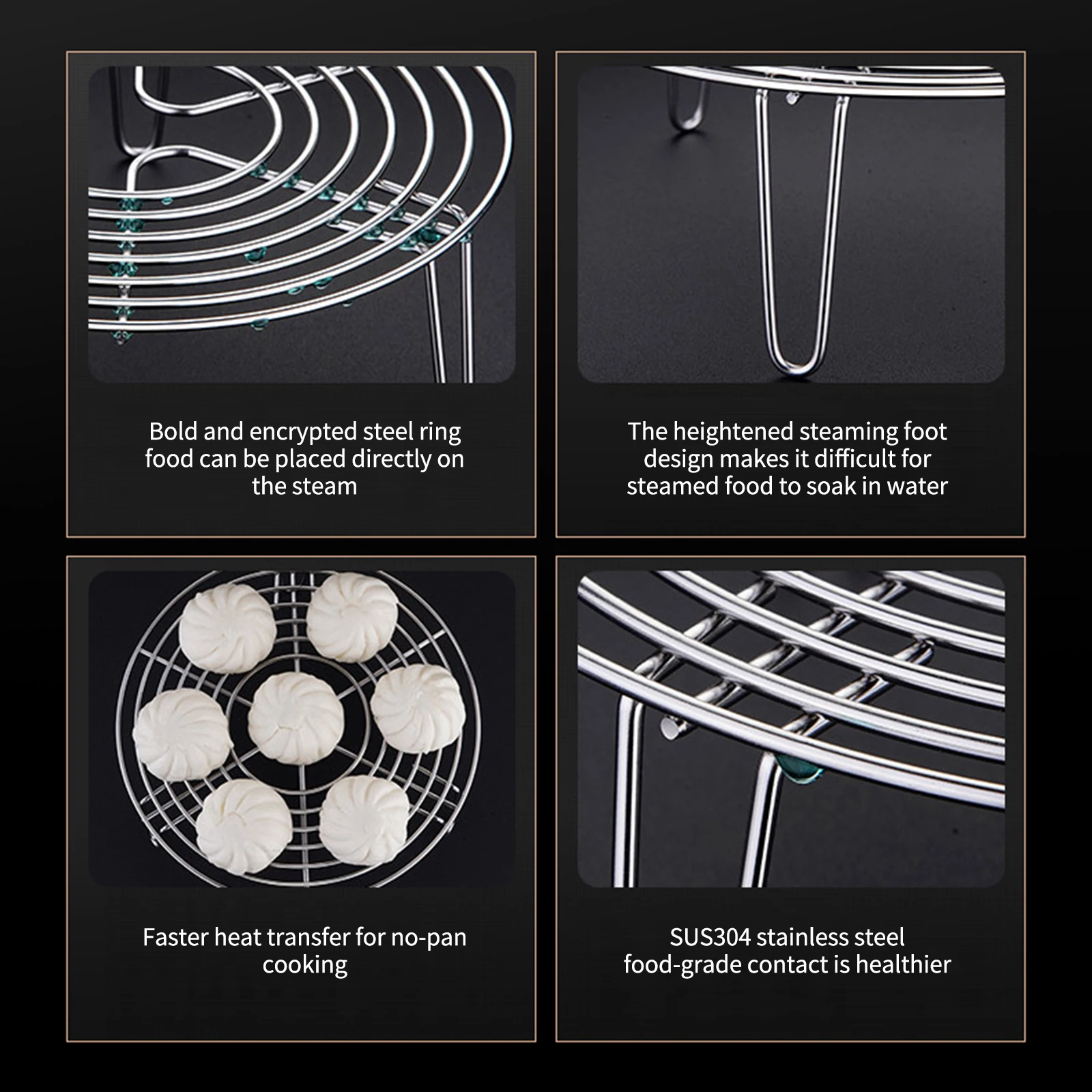 

Round Rack For Cooking Stainless Steel Air-Fryer Rack Multi-Purpose Baking Steaming Cooling Stand Grill For Cookie