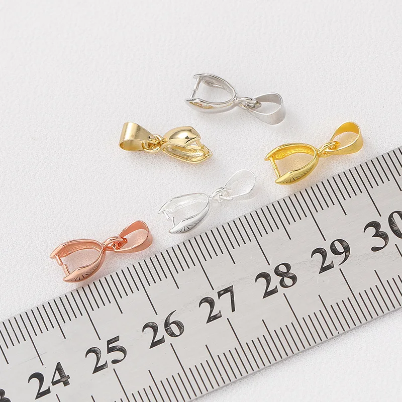 50pcs/Lot Pendant Clip Clasp Melon Seeds Buckle Pendant Connector Jade Clasp Beads for Jewelry DIY Making Accessories Material