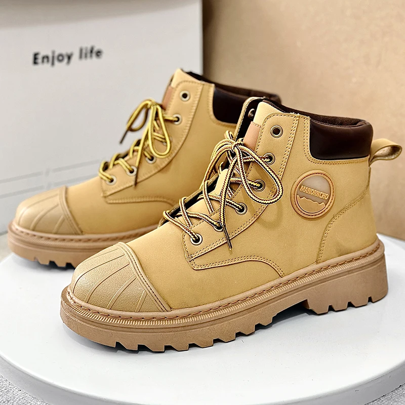 

Men's Chukka Boots Waterproof Leather Casual Lace Up Ankle Oxford Boots Daily Dress Shoes for Men