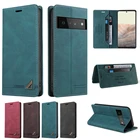 Кожаный чехол-кошелек для Google Pixel 6 Pro 5A, с защитой от кражи