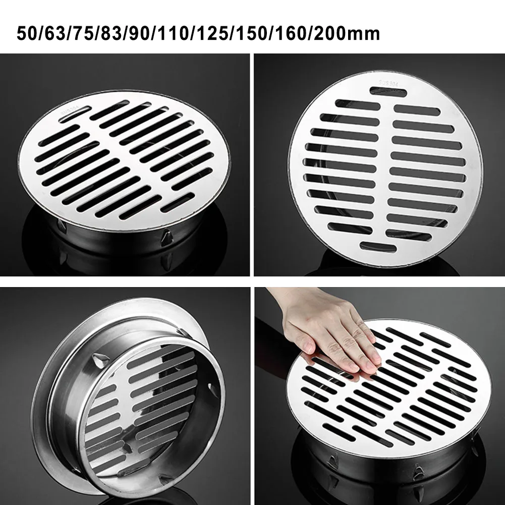 

Outdoor Balcony Floor Drains Anti-blocking Drainage Roof Cover Rain Pipe Cap Stainless Steel Rooftop Floor Drain 50-200mm