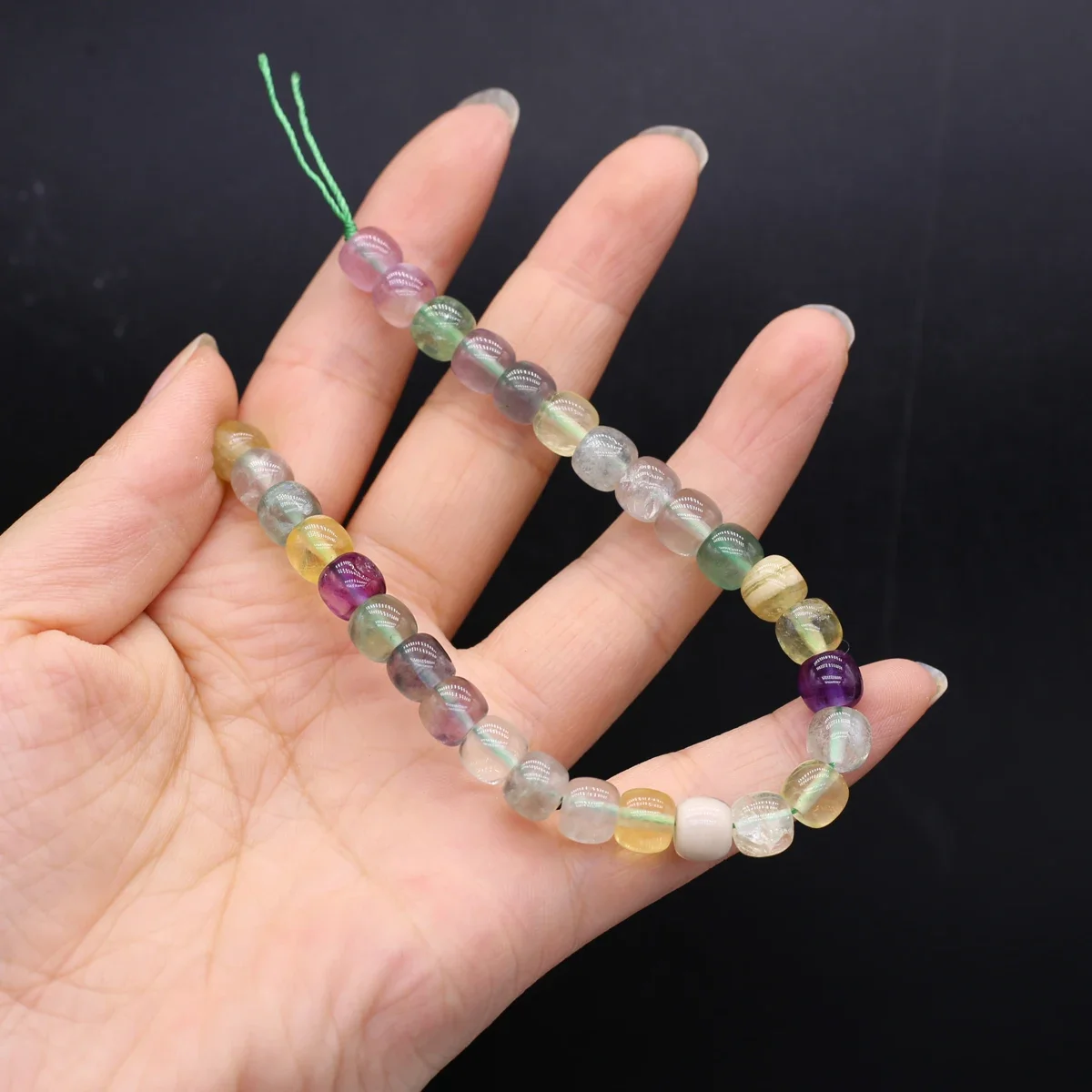 Изящные натуральные разноцветные флюоритовые бусины A + свободные круглые