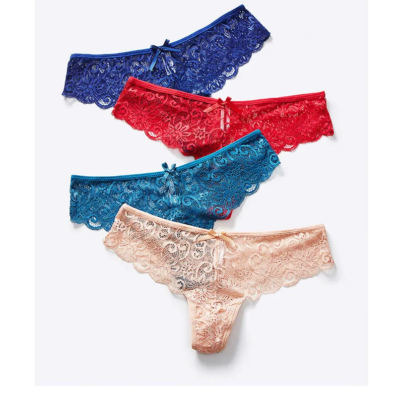 

Sexy Women G-String Hollow Out Lace Floral Bow Thong T-Back Panties Underwear Lingerie Seamless Female Briefs