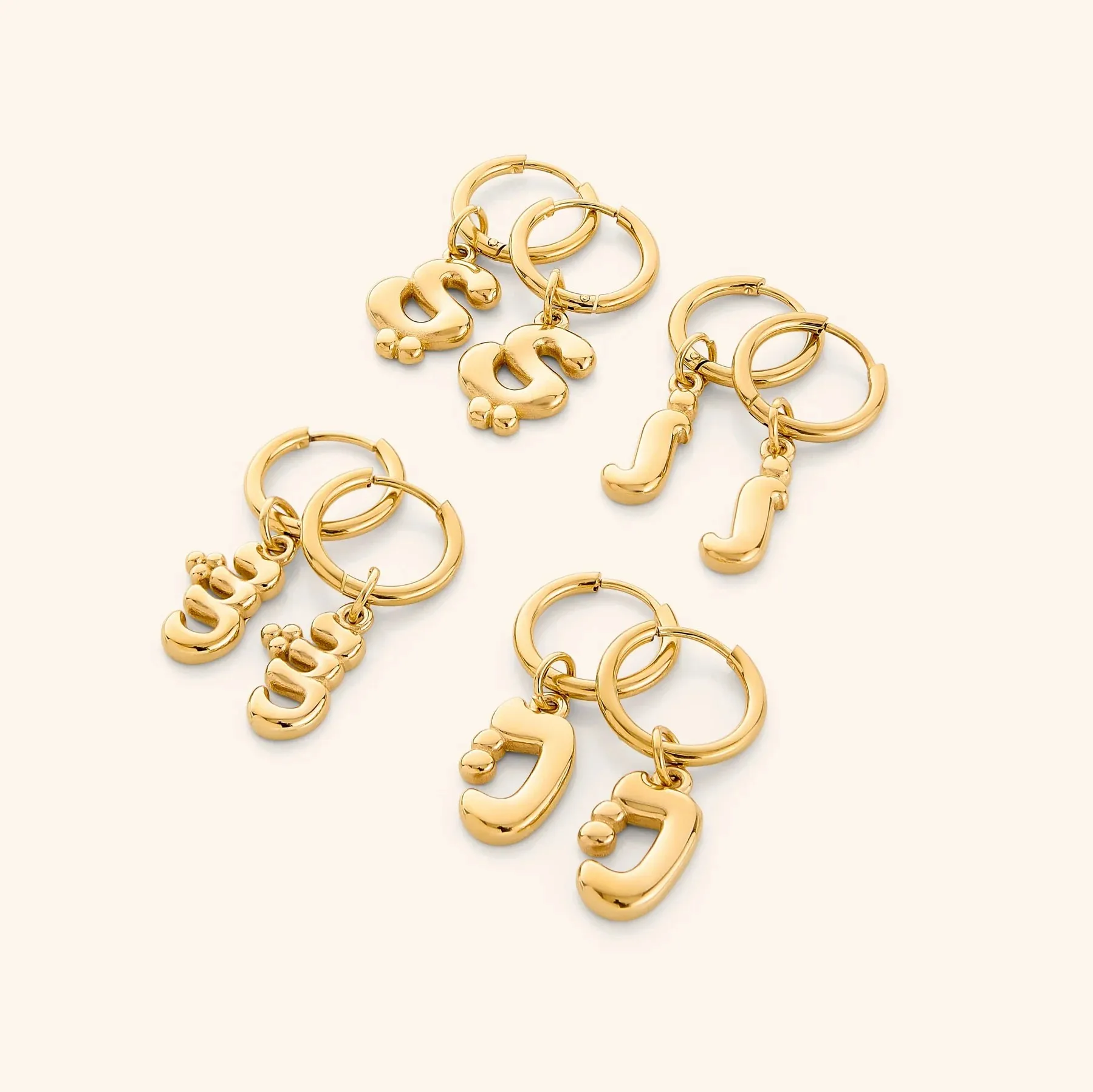 Серьги с 3D арабскими пузырьками и буквами для подруги персонализированные