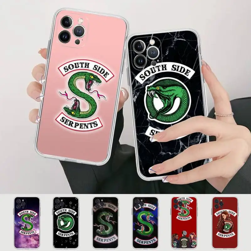 

American TV Riverdale Painted LOGO Phone Case Silicone Soft for iphone 14 13 12 11 Pro Mini XS MAX 8 7 6 Plus X XS XR Cover