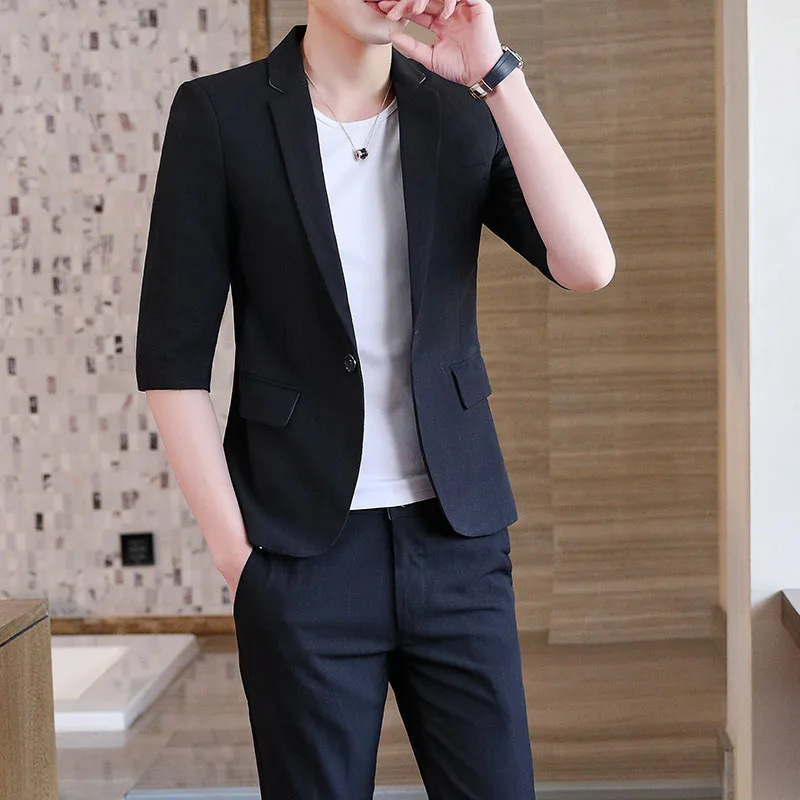 Новый летний (Блейзер + брюки) средней длины Корейская версия повседневного