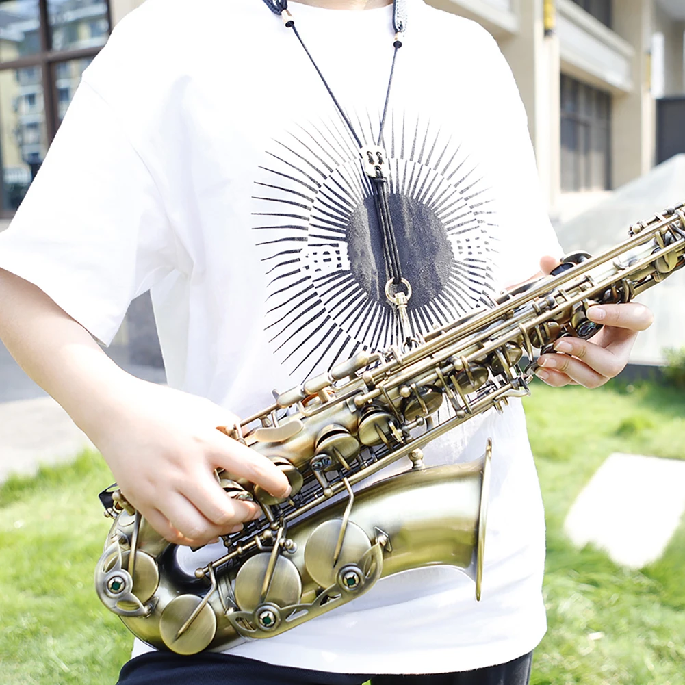 

Ремешок на шею, аксессуары для саксофона, регулируемый кожаный ремешок на плечо для любителей музыки, ремни с металлической пряжкой