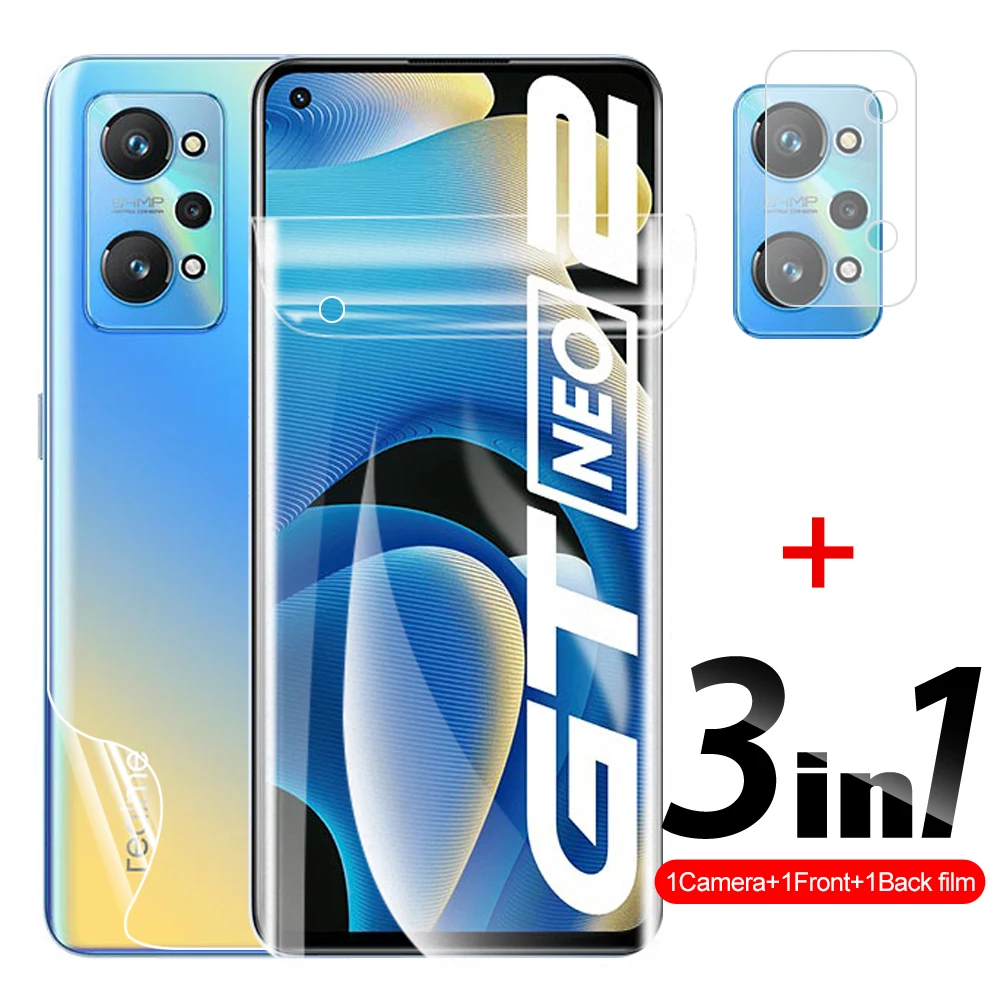 

3IN1 Hydrogel Film Screen Protector Camera Cover For OPPO Realme GT Neo2 GTNeo2 Explorer Master GTMaster GTNeo Protective Film