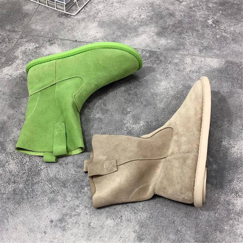 Retro Fashion Nubuck Leather Casual Flat Ladies Single Boots Spring and Autumn Set Feet Solid Color Long Tube Motorcycle Boots