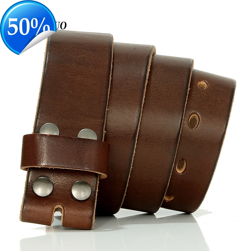 GFOHUO 3.8cm width Designers Luxury Brand Belts for Mens High Quality Pin Buckle Male Strap Genuine Leather Waistband,No Buckle