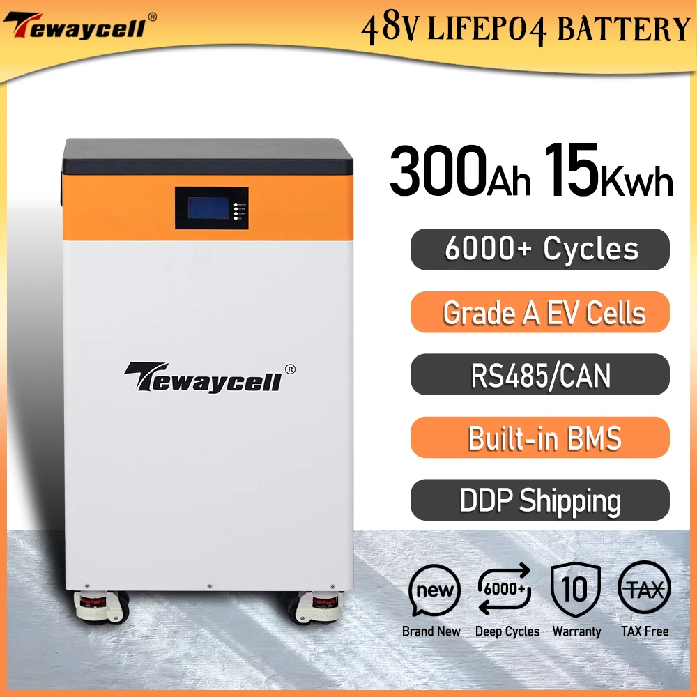 Новый обновленный Аккумулятор LiFePO4 15KWH 48V 300Ah 51V 310Ah Powerwall RS485/CAN Встроенный BMS для домашней солнечной системы ЕС без налогов Новый обновленный Аккумулятор LiFePO4 15KWH 48V 300Ah 51V 310Ah Powerwall RS485/CAN Встроенный BMS для домашней солнечной системы ЕС без налогов