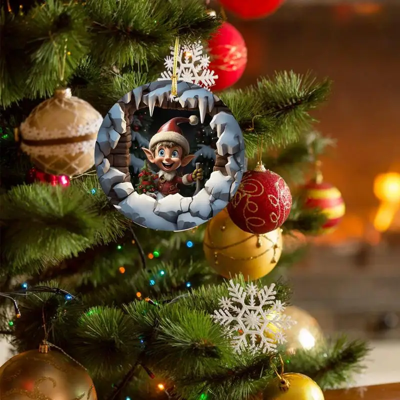 Рождественские украшения для детей акриловые 3D визуальные эффекты круглый