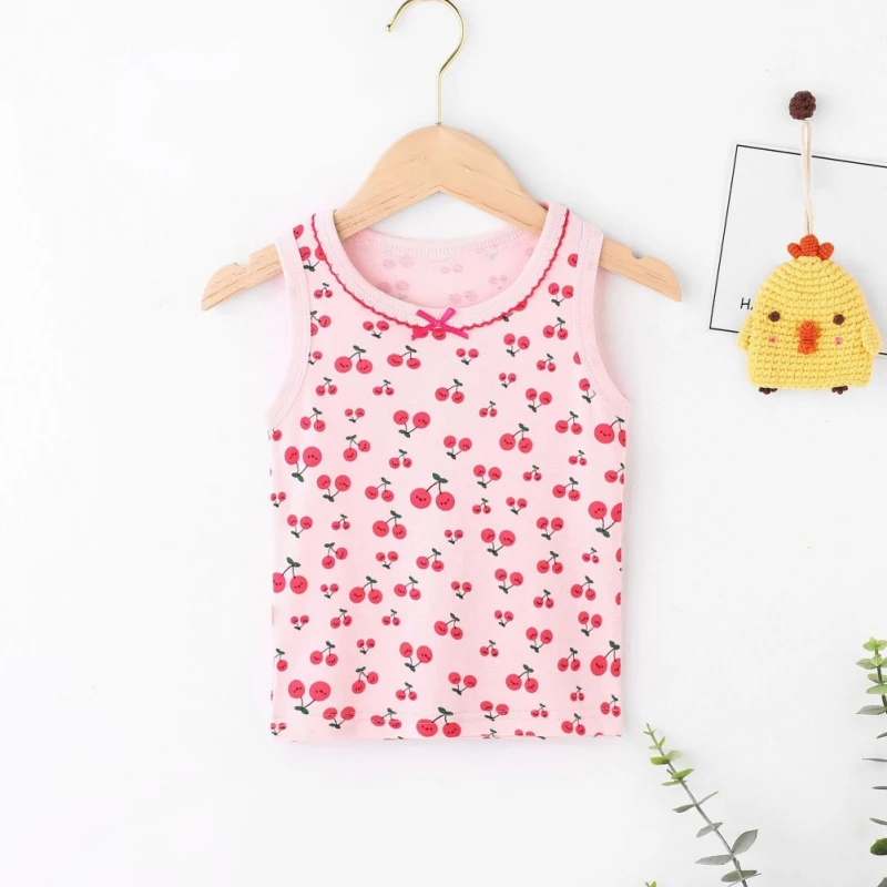 

Weixinbuy Summer Casual Teenage Vest Children Boys Sleeveless Tops 2-7 Years Kids Girls Cotton Camisole