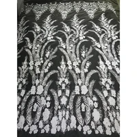 4 colors nigerian floral luxury beaded lace fabric glitter tulle mesh sewing material for women african party dress by the yard