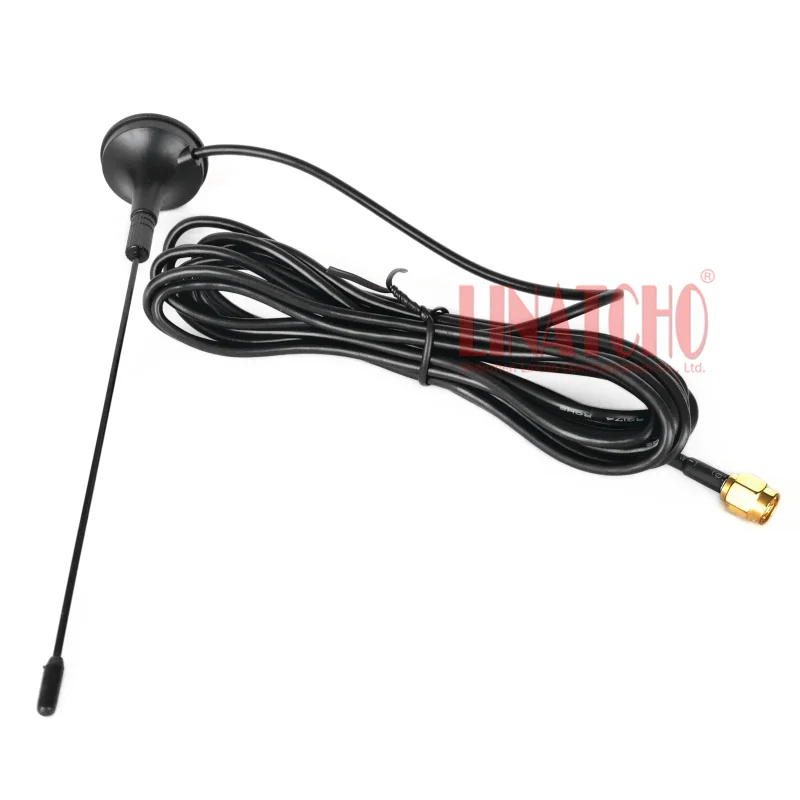 400-470MHz UHF Omni Magnetic Base Walkie Talkie Antenna Extension SMA Male Connector with 3 Meters Cable