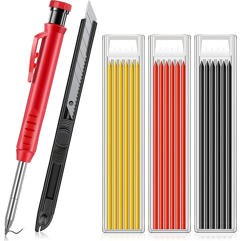 

Твердый плотничный карандаш 18 шт., плотничный стержни для карандаша в 3 цветах, 1 цвет для деревянного пола