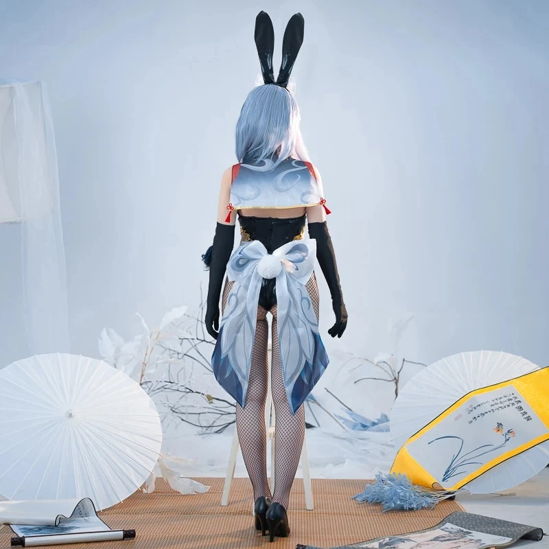Костюм для косплея ROLECOS Bunny Girl Shenhe костюм Genshin Impact сексуальный женский комбинезон |