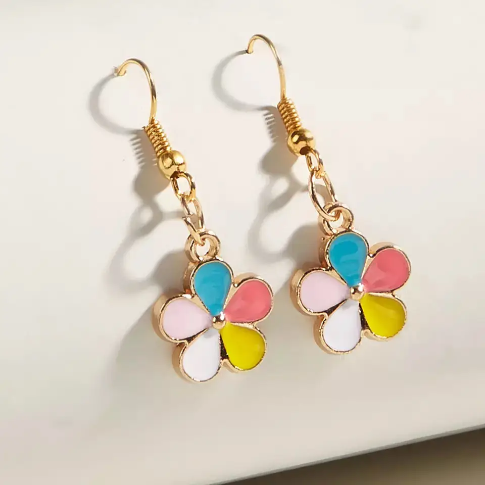 

Colored Flower Earrings Alloy Earrings Earrings for Women 2022 Fashion Jewelry pendientes mujer pendientes