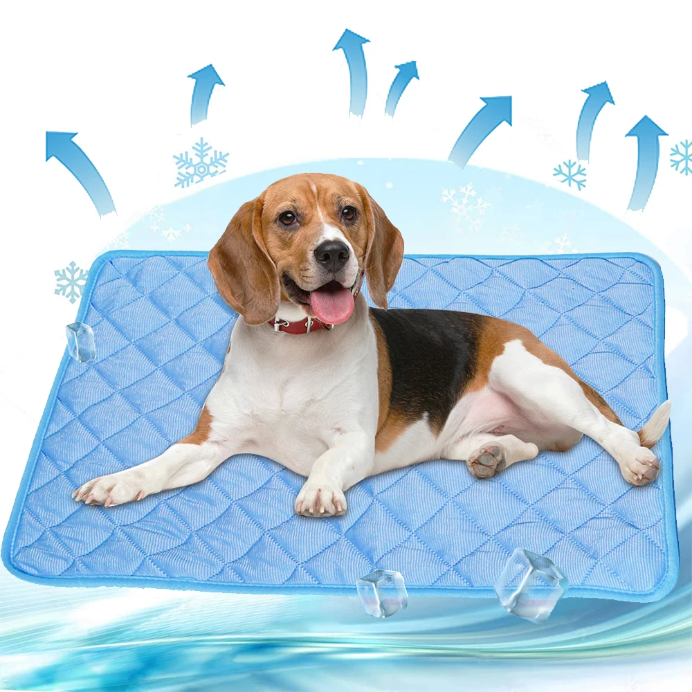 Dog Mat Cooling Summer Pet Mats for Medium Large Dog Pad Sofa Breathable Dogs Bed Cat Blanket Washable Cool Dogs Ice Mat