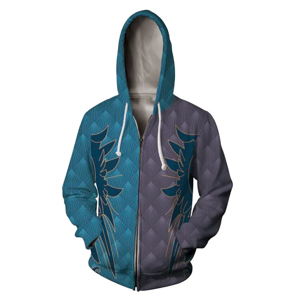 

Fashion Movie Cosplay Hoodie 3D Printed Polyester Fashion School Uniform 3D Hoodie Zipper Thin Halloween Costume Party Jacket