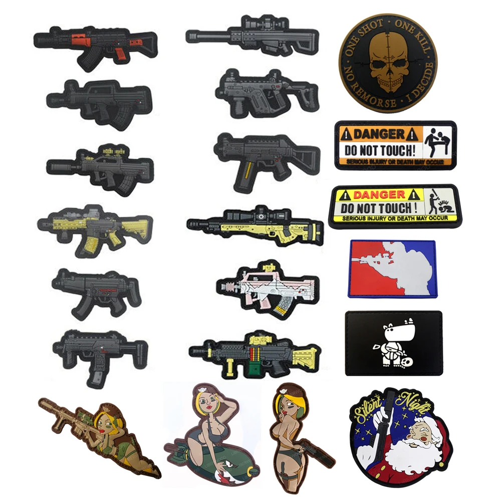 ПВХ резиновый 3D пистолет для винтовки MK AK AK47 оружие страйкбол крючок патч