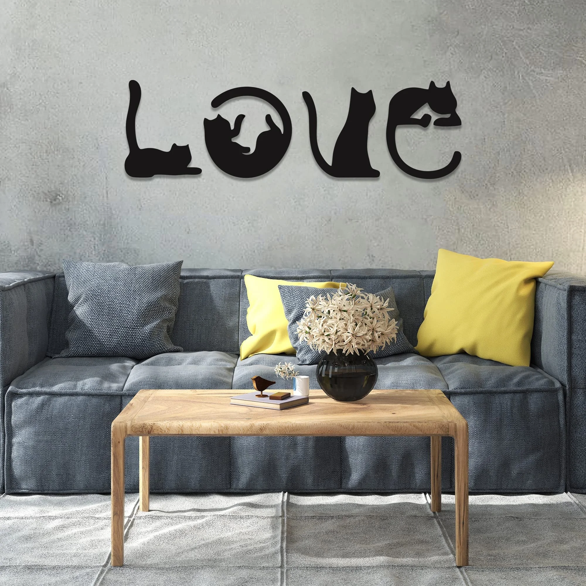 4 шт./набор настенные металлические наклейки в виде кота