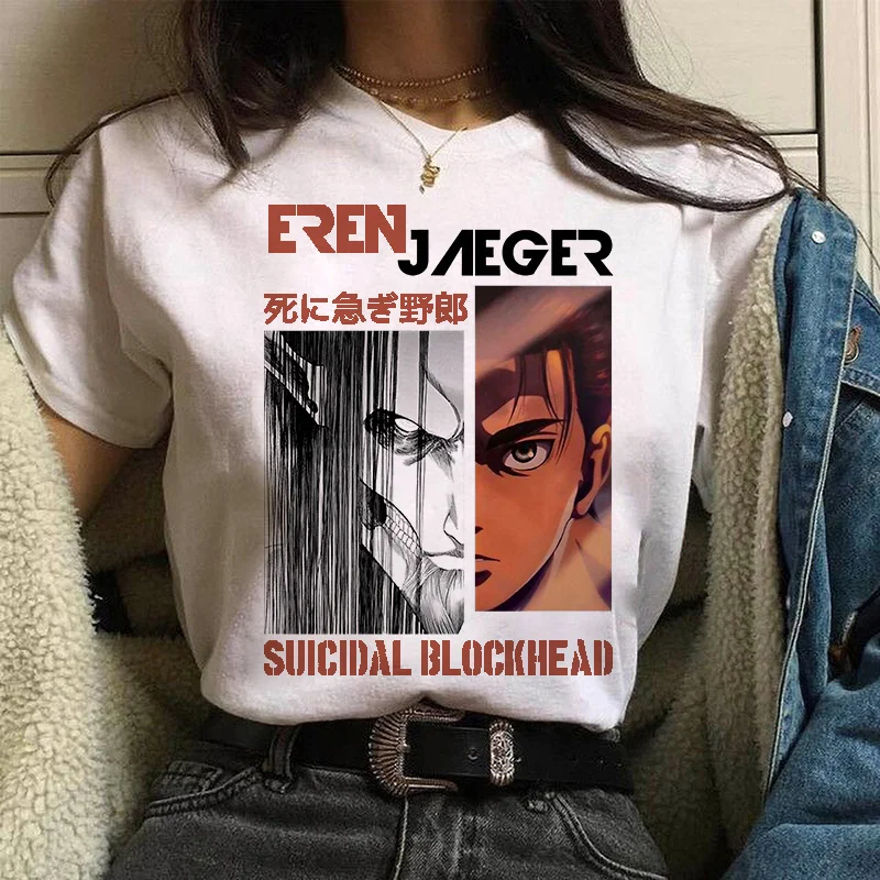 

Attack On Titan Eren Jaeger Anime t shirt Women Harajuku Japanese Levi Ackerman Man Top Shingenki No Kyojin SNK Oversized Tee