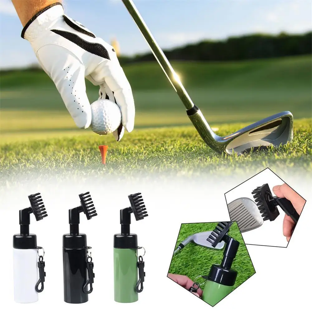 

Protable Golf Club Groove Brush Plastic Cleaning Brush Golf Cleaner With Water Bottle Self-Contained Water Brush - Black Ball