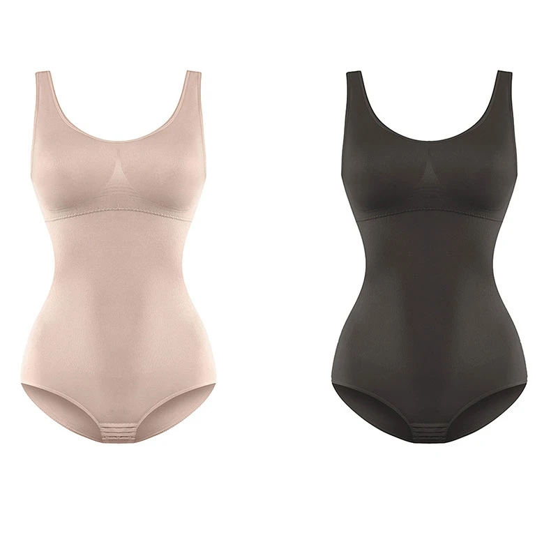 

Women Scoop Neck Shapewear Bodysuit Sleeveless Ribbed Tummy Control Jumpsuit Top