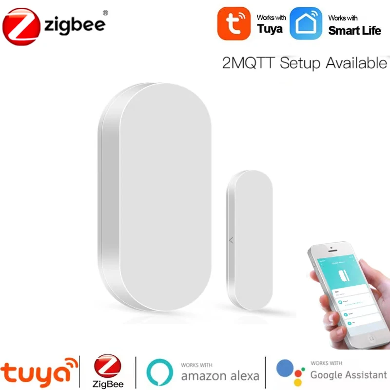 

Датчик двери Tuya Zigbee с умным окном, детекторы открытия/закрытия дверей, уведомления приложения Smartlife, охранная сигнализация для умного дома ...