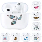 Чехол с симпатичной бабочкой для Airpods Pro, прозрачный чехол из ТПУ, Air pods 3, 2, 3, Bluetooth наушники, зарядная коробка, Air Pods Pro 2, 3, 1, чехол