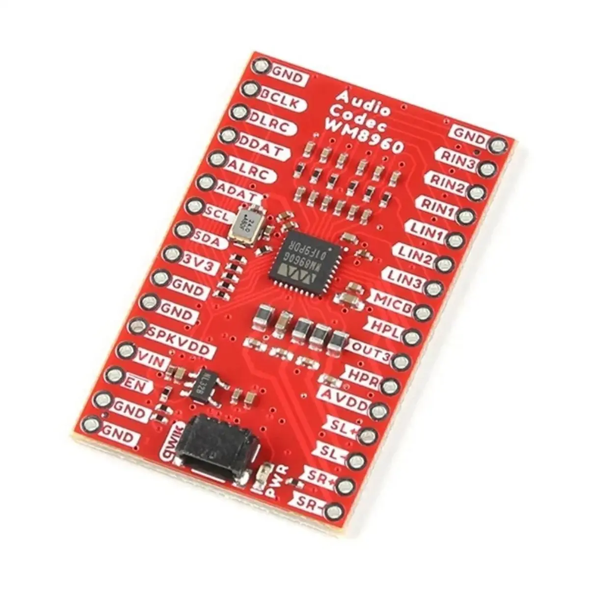 Фото (DT37) BOB-21250 Аудиокодек WM8960 Qwiic I2S Стереоаудиомодуль, плата для разработки усилителя для наушников и колонок №5