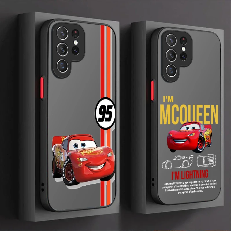 Чехол Disney Cars Lightteing McQueen для Samsung Galaxy S24 S23 S22 Ultra S21 S20 FE S10 Plus A15 A25 A35 A55 5G Note 20 10 Cover