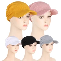 1pc women sunscreen hat solid color sun cap summer turban cap sun protector outdoor supplies