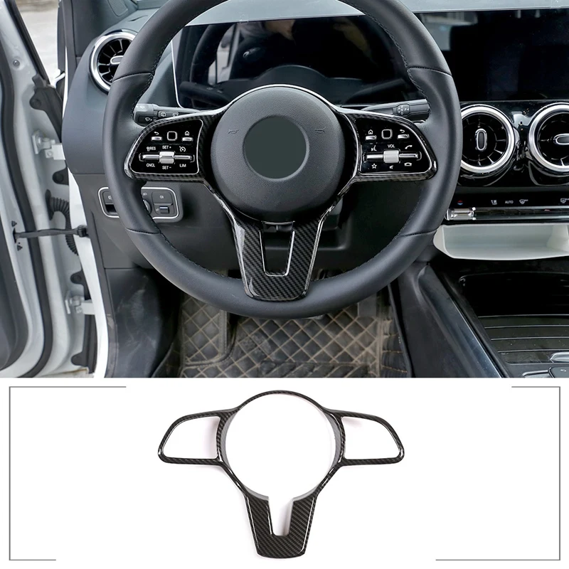 

Carbon Fiber Style Steering Wheel Decoration Cover Trim Frame Sticker For Mercedes Benz GLA Class H247 2020-2021