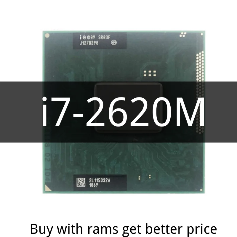 

Core i7-2620M i7 2620M SR03F 2.7 GHz Dual-Core Quad-Thread CPU Processor 4M 35W Socket G2 / rPGA988B