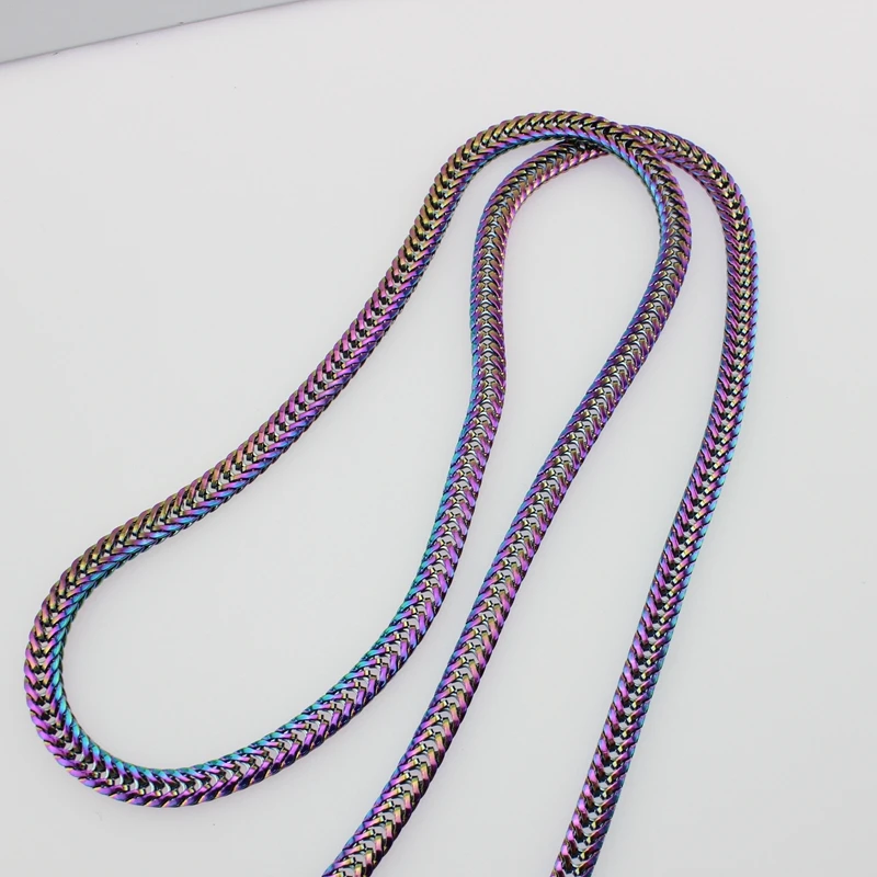 110-130cm Rainbow Width 7mm rainbow chain bags purses strap replacement metal chain DIy handle accessories