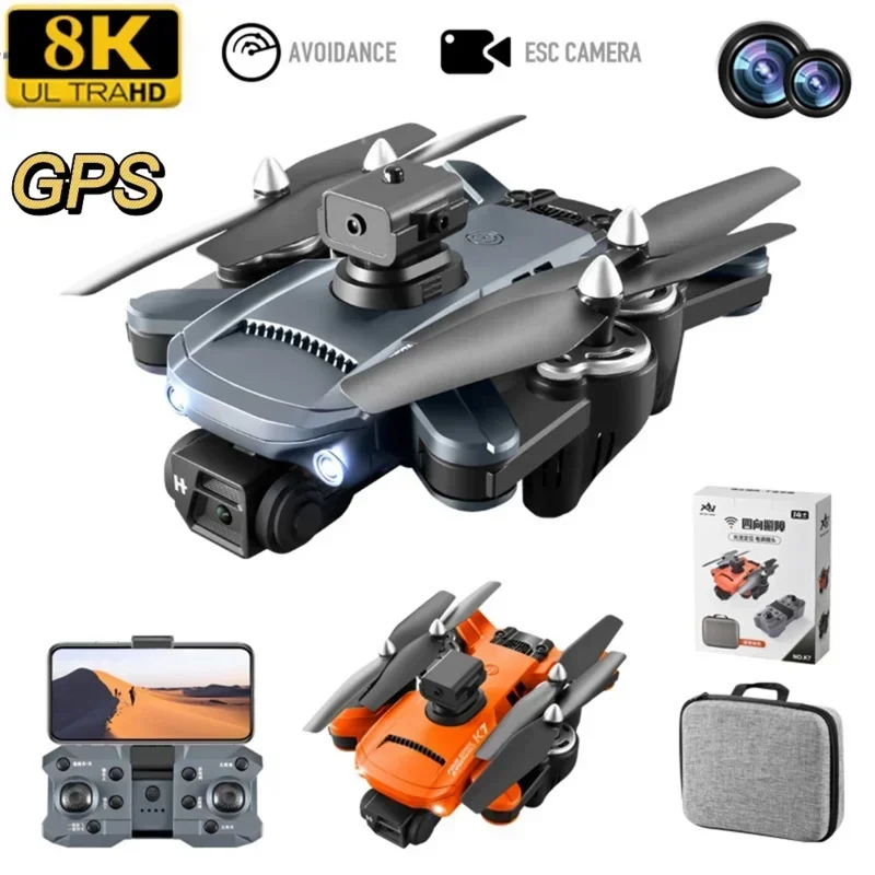 

HJ K7 8K GPS Optical Flow ESC Aerial Photography HD Dual Camera Obstacle Avoidance Drone Quadcopter RC Distance 5000MToy